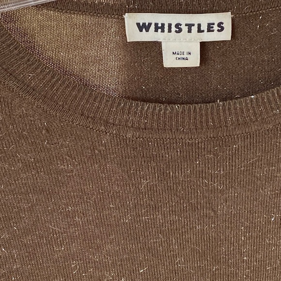 Olive Green Cashmere sweater with silver speckled fabric interwoven - Picture 3 of 4